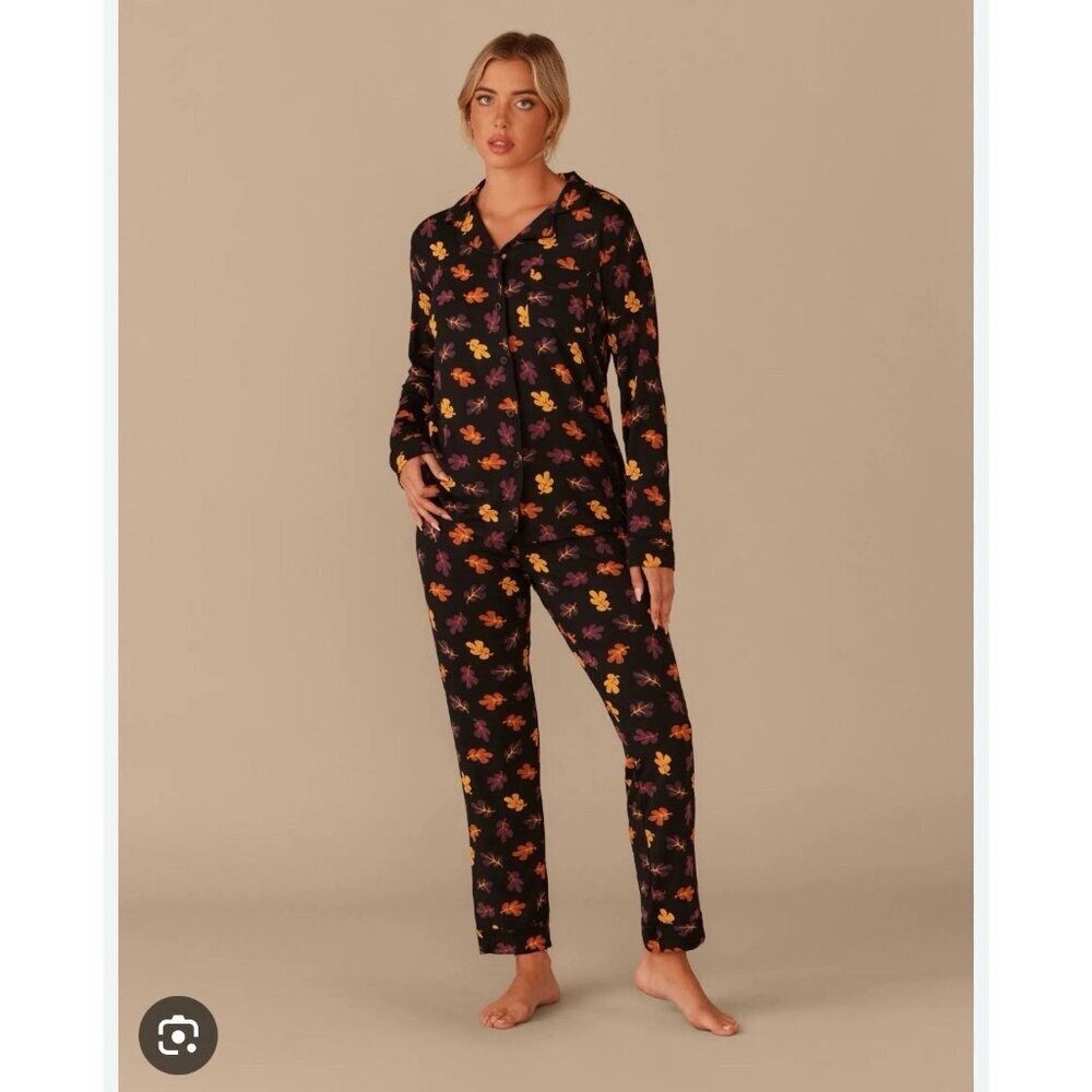 Meundies fall leaves long sleeve pants pj pajama set sz 4XL